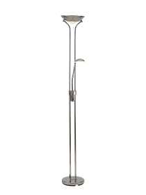 D0826PN  Brazier 180cm Floor Lamp With USB 2.1 mAh Socket, 20+5W LED, 3000K Touch Dimmer, Polished Nickel